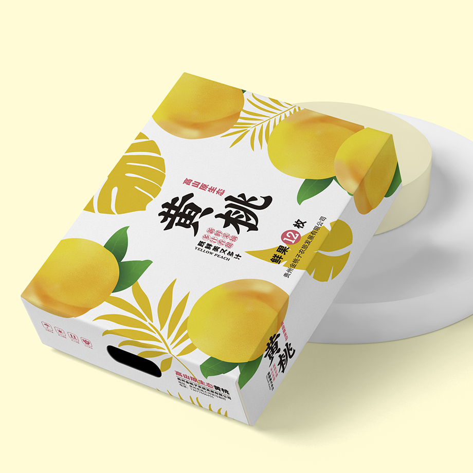 水果桃子高端礼盒包装设计印刷
